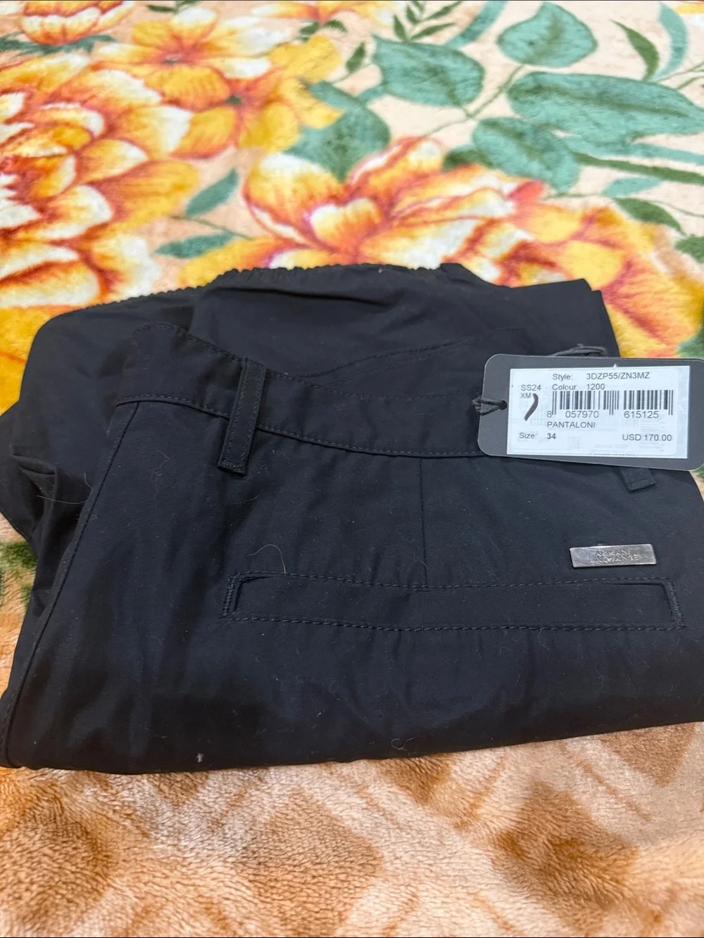 A/X Armani Exchange Black Men's Cargo Jogger Pants